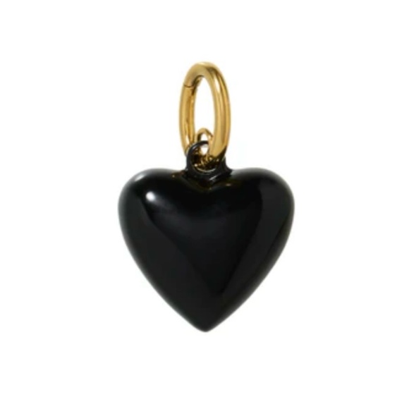 Roxanne Assoulin The Mini Puffy Heart Charm In Black - Picture 2 of 4